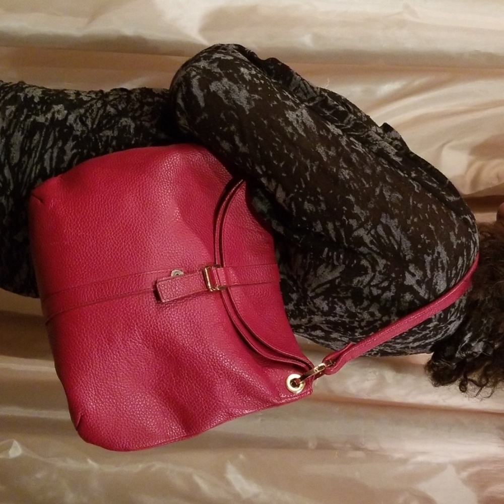 Barr Barr NY Red Pebbled Leather Handbag